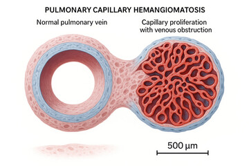 Pulmonary Capillary Hemangiomatosis Medical Illustration
