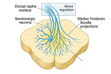 Illustration of the Dorsal Raphe Nucleus