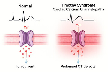Timothy Syndrome - Cardiac Calcium Channelopathy Diagram