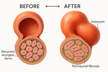 Medical Illustration of Aneurysm and Perineural Fibrosis