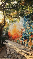 Vibrant community park mural adds color and life to outdoor public space art