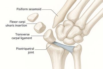 Detailed Illustration of Wrist Anatomy with Labels