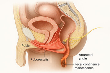 Medical Illustration of Anorectal Anatomy