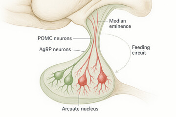 Diagram of Arcuate Nucleus and Feeding Circuit