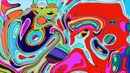 Colorful abstract fluid and geometric background for a music festival