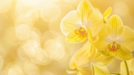 Fototapeta premium Tropical Floral Beauty: Macro Phalaenopsis Orchids, Yellow Tulips, Pink Roses & Spring Bloom Close-Ups