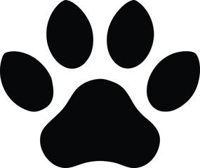 Paw Print Silhouette - Animal Footprint Icon Vector Graphic, Animal Paw Print - Clear Minimalist Silhouette Icon