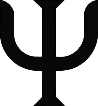 Psi Greek Letter Symbol - Psychology, Physics, and Mathematics Icon, Greek Psi Letter - Academic and Scientific Symbol Vector Illustration