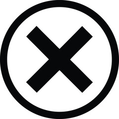 Cross Glyph Icon - Minimal Vector Symbol for No or Cancel. X Mark Glyph Icon Vector - For Close, Delete, or Deny