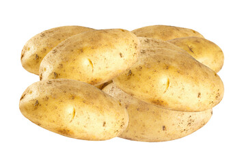 pile of fresh unpeeled raw organic potatoes for cooking