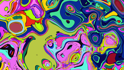Colorful abstract psychedelic liquid and fluid background pattern