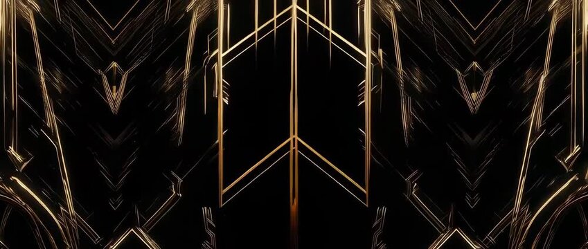 Art Deco Geometric Pattern Animation Loop. This elegant motion background is perfect for luxurious New Year's Eve events, parties, and formal invitations.