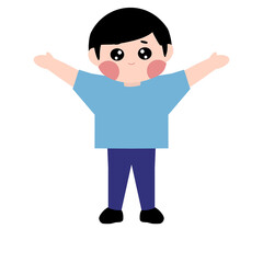 Happy Little Boy in Blue