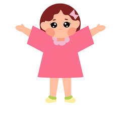 Joyful Little Girl in Pink