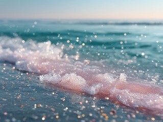 Abstract Close Up Photo Of Textured Water Surface And Sparkling Light Effect During Daylight