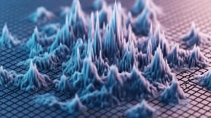 Dynamic 3D landscape emerges from digital grid, showcasing abstract data visualization and futuristic technology concepts - Powered by Adobe
