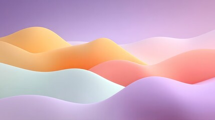 Abstract Gradient Composition with Smooth Pastel Color Waves Flowing Across the Frame Creating a Soft and Artistic Visual Effect
