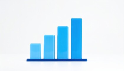 Illustrative image shows a blue bar graph indicating growth, success, and progress against a white background.