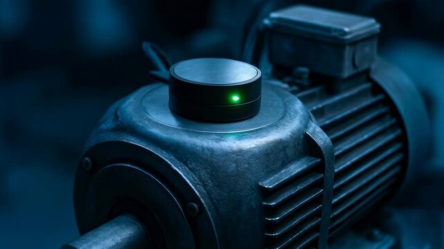 Industrial motor sensor green indicator monitoring efficiency predictive maintenance for factory energy strategy with advanced monitoring and hybrid