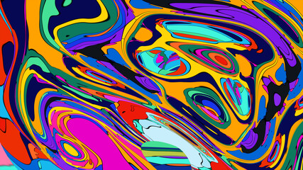 Colorful abstract psychedelic liquid and fluid background pattern