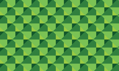 Bright geometric mosaic vector illustration with a colorful abstract triangle pattern, seamless wallpaper texture, and decorative green and yellow square shapes