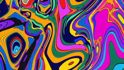 Colorful abstract psychedelic liquid and fluid background pattern