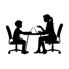 Tutoring session silhouette vector design for education and learning resources vector illustration is here