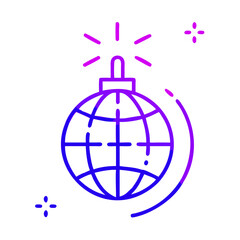 Obraz premium Disco ball icon in vibrant line art style 