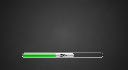 Progress bar loading screen with 25 percent complete.