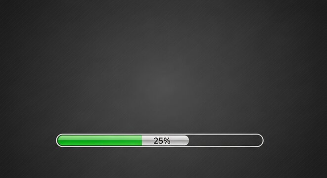 Progress bar loading screen with 25 percent complete.