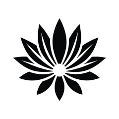This lotus flower vector illustration, with its black floral design, is a beautiful symbol of nature's art