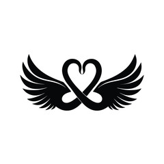 A romantic valentine vector illustration of a heart with angel wings is a timeless symbol of love