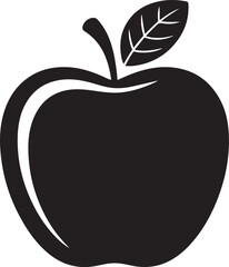 Thanksgiving Apple Silhouette Vector Black on White