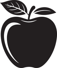Thanksgiving Apple Silhouette Vector Black on White