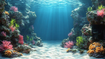 Underwater coral reef scene