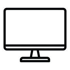 Modern computer monitor icon flat design digital display screen technology flat icon for web and app user interface outline