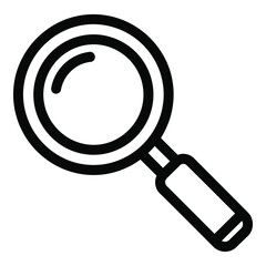 Magnifying glass icon search tool discover investigate explore research find information insight detail analysis tool outline