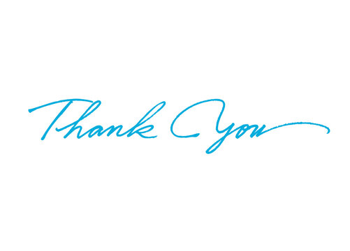 Thank You,hand written,lettering,illustrated,light blue	
