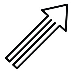 Abstract modern graphic of three parallel diagonal lines forming an upward pointing arrow suggesting growth progress and forward momentum outline