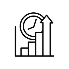 Time and Clock line Icon vector