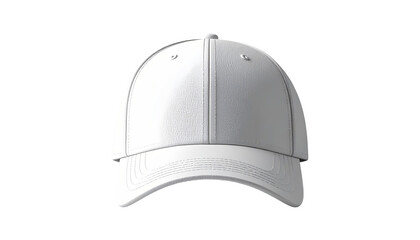 Blank white baseball cap, front view