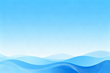 Abstract blue gradient background with wavy lines resembling water or landscape