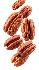 Pecans in mid-air