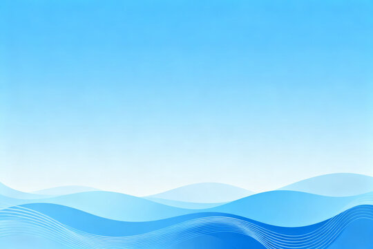 Abstract blue gradient background with wavy lines resembling water or landscape