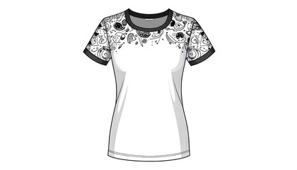 Stylish Womens T-Shirt Design Template.