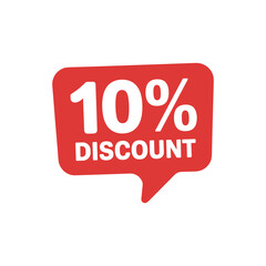 10 Percent Discount Speech Bubble Vector