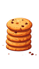 Stack of pixelated chocolate chip cookies