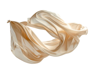 Cream-colored fabric in motion,  flowing elegantly