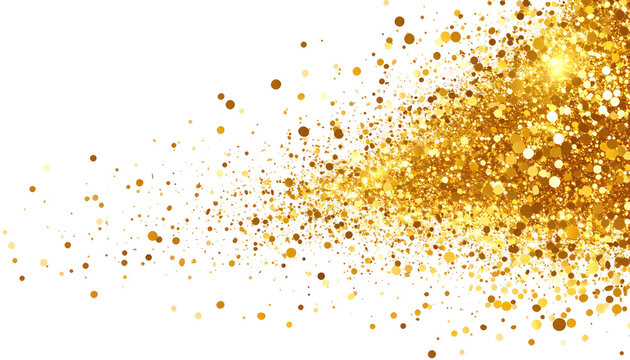 Gold glitter explosion on black background - Powered by Adobe