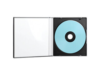 Open CD jewel case with blank CD